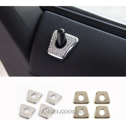 Angelguoguo Car Car door bolt lock pin door switch button cover frame sticker For BMW 5 series G30 G38 2018-2019