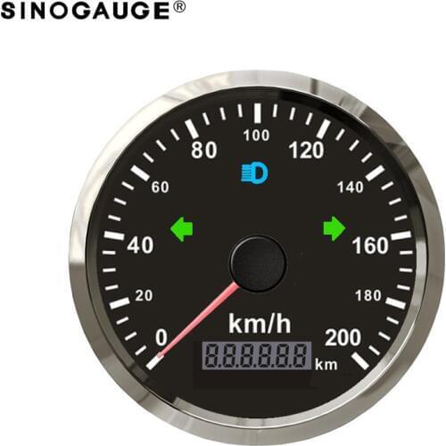 Free Shipping! 85mm GPS Speedometer for Snowmobile 200km/h Total Mileage Adjustable Waterproof IP67 Easy Installation Metal Ring