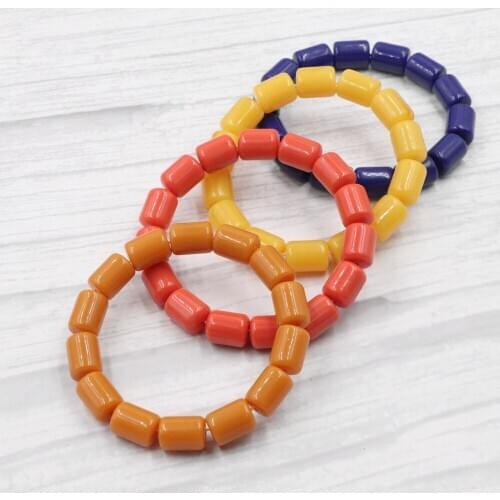 Hot Sale 5 Colors Bracelet Faux Beeswax Resin Ambers Beads Strand Bracelet Yoga for Women Friend Gift Charms Jewelry 7.5" B246
