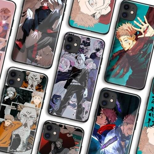 Yuji Itadori Jujutsu Kaisen Anime Phone Cases For iPhone 11 12 Mini Pro XS Max 6s X XR 6 7 8 Plus SE Soft TPU Glass Cover Shell