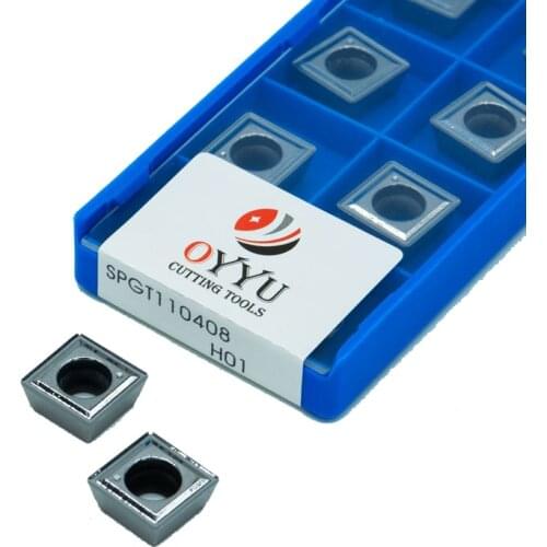 10pcs Aluminum Milling Cutter SPGT SPGT050204 SPGT060204 SPGT07T308 SPGT090408 SPGT110408 SPGT140512 H01 Carbide Inserts Tools