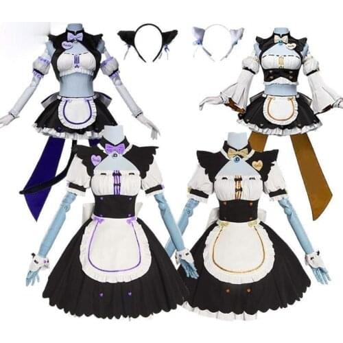 Anime Nekopara Chocolate Vanilla Cosplay Costume Maid Dress Lolita Cute Cat Neko Girls Women Costume Halloween Show Skirt Set