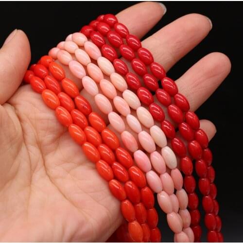 Hot Sale Coral Beaded Straight Hole Pupa Shaped Handmade Crafts DIY Necklace Bracelet Jewelry Beads Gift Making for Women 2x4mm