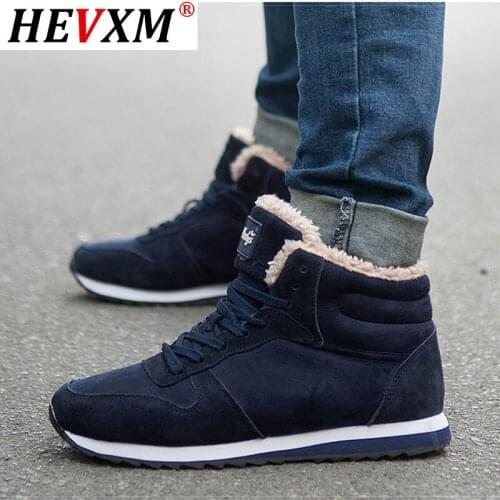 Men Boots Fashion Men Winter Shoes Plus Size Winter Warm Fur Men Shoes Snow Boots For Men Booties Winter Sneakers