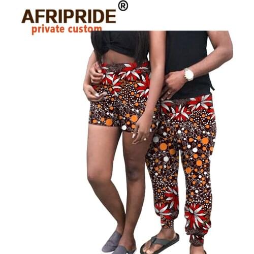 African Couple Clothes Women`s High Waist Beach Shorts Men`s Ankara Print Pants Plus Size Match Print Fashion Casual A20C005