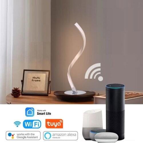 Tuya Smart S Shape Table Lamp Wifi Spiral Bedside Lamp Colorful Decoration Serpentine Night Light With Alexa Google Smart Life