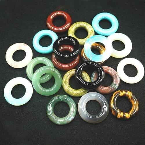 Natural Crystal stone 30mm Safety Buckle Nostalgic Circle Bagel Beads Womens Jewelry DIY Necklace Bracelet Jewelry Accessories