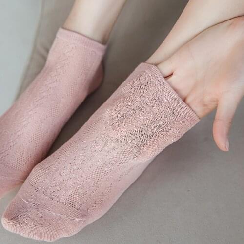 New Fashion Cute Floral Ankle Socks Women Fashion Summer Thin Low Cut Ankle Socks Harajuku Pink Kawaii Student Girl Short Socks