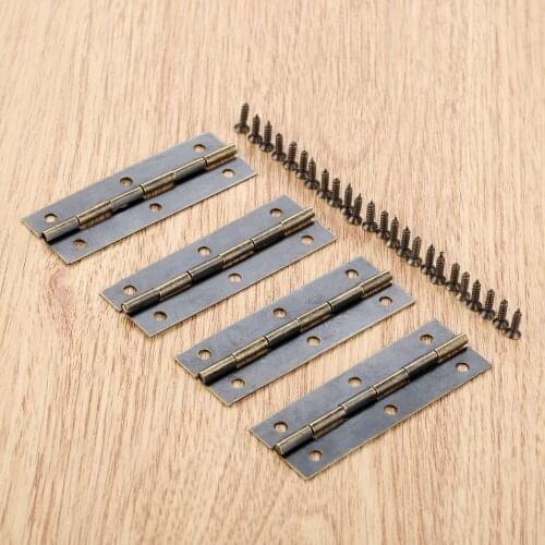 4pcs 60*20mm Hinge Door Hinges For DIY Box Furniture Hinges With Screws 6 Holes Bag Accessory Box Hinges For Woodworking