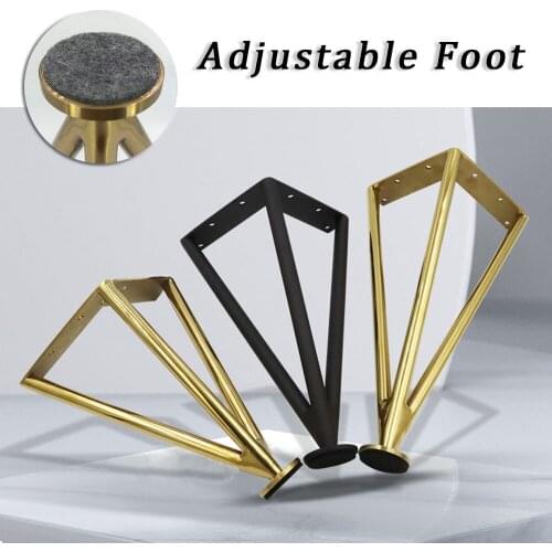 Adjustable Metal Furniture Legs Feet Black/Gold Table Sofa Bathroom Carbinet Bed Coach Foot Home Office Accessory