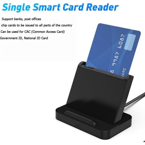 SCR816 USB Smart Card Reader with Phone Holder IC ID SIM CAC Common Access Card Reader for Windows 10 8 7 XP Max OS Linux