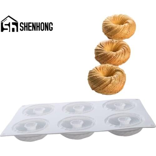 SHENHONG Silicone Cake Mold French Dessert Mousse Mould Spiral Fruit Muffin Chocolate Pastry Tray Decorating Pan Baking Tools