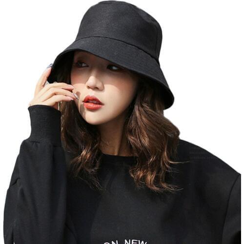 MAERSHEI Sunscreen Men Women Bucket Hat Caps Summer Autumn Black Fisherman High Quality Cotton Simple Hats