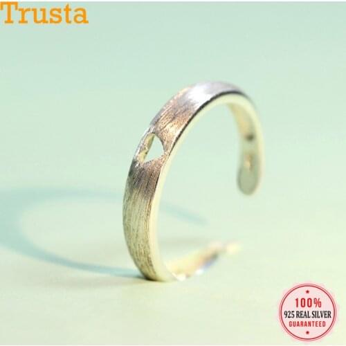 Trusta Womens 100% 925 Solid Sterling Silver Fashion Jewelry Love Heart Cocktail Ring Sizable 4 5 6 Girls Teen Xmas Gift DS400