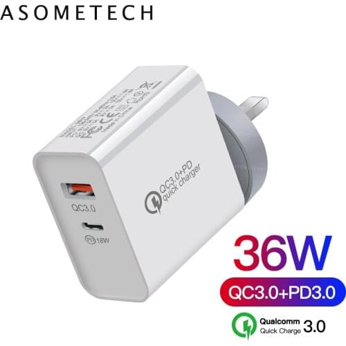 USB Charger 36W Quick Charge 3.0 PD 3.0 USB Type C Fast Charger Portable Mobile Phone Charger Adapter for iPhone Huawei Xiaomi