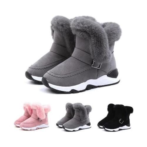 Winter Warm Thicker Baby Children Snow Boots Anti-Slip Kids Boys Girls Martin Boots Plush Waterproof Children Shoes Sneakers