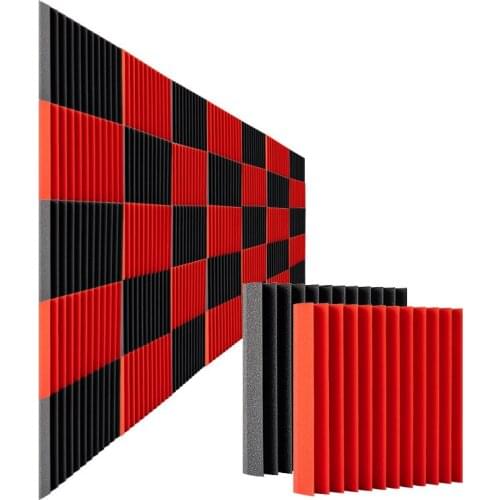12Pcs 30x30x2.5cm Acoustic Foam Studio Sound Proofing Protective Sponge Soundproof Absorption Treatment Panel Sealing Strips