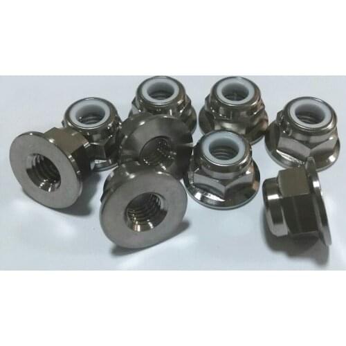 1pcs titanium alloy nut muff nylon anti-loose sleeveTi flange locking nuts muffs sleeves M5 M6 M8 M10 M12 M14