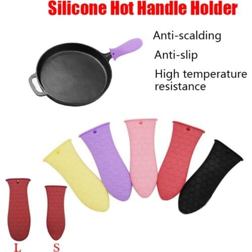 1Pcs Silicone Hot Handle Holder Potholder For Cast Iron Skillets Pans Grip Sleeve Cover Pots Pans Handle Parts