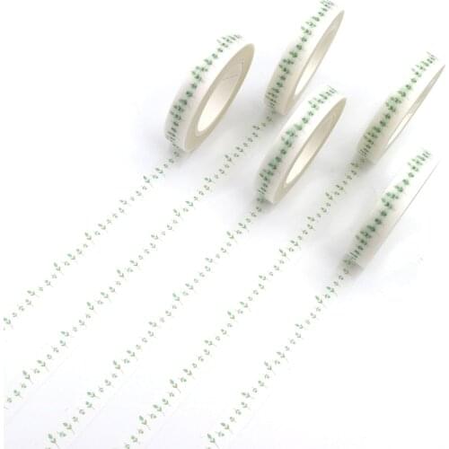 1 PCS Green Colored Flowers Washi Masking Paper Tape Decor Sticky scrapbooking DIY Office Stationery Decorative Adhesive Tape