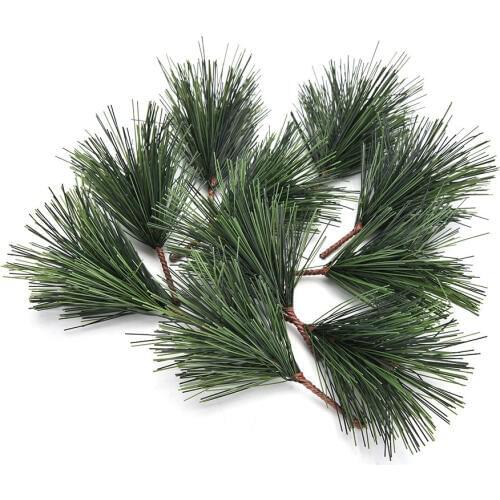 10 Pcs/lot Xmas Tree Decor Needle Artificial Pine Needles Mixed Branchs Christmas Ornament Supplies