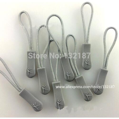 100pcs/lot slip-resistant grey silicon zipper puller plastic puller for apparel luggage bag sportwear free shipping 002