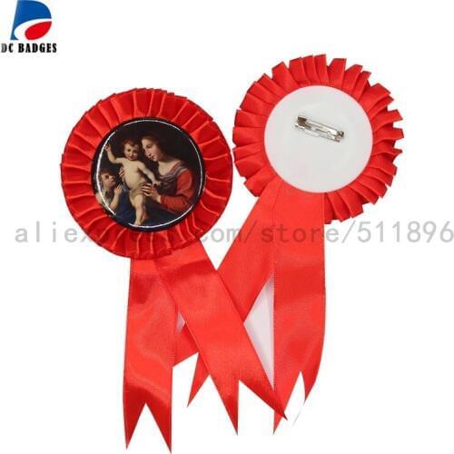 100PCS of Customized Rosette Button badge of 58mm