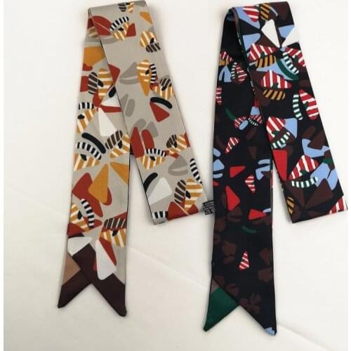 120X5cm long silk scarf womens scarf luxury hair band turban decoration handbag ribbon lady shawl scarf