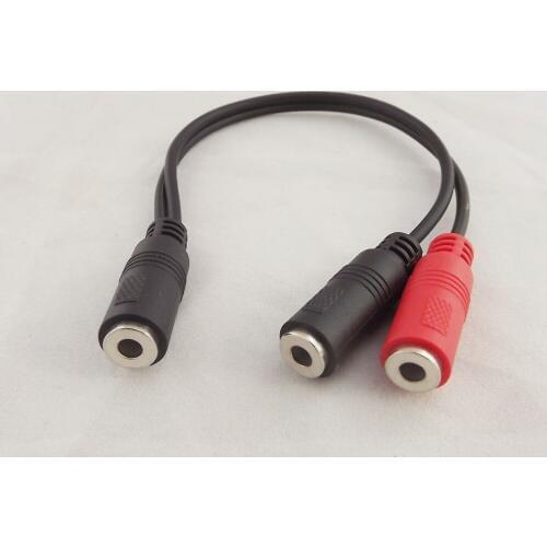 2pcs 3.5mm Female Jack To 2x3.5mm TRS Stereo Female Extension Audio Adapter Cable 20cm