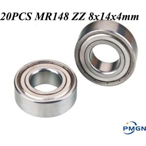 20pcs/Lot MR148ZZ MR148 ZZ 8x14x4mm Thin Wall Deep Groove Ball Bearing Mini Ball Bearing Miniature Bearing MR148 2RS