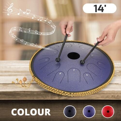 2020 New! Upgraded 14inch Professional 14 Notes Handpan drums Brass Handrum+Bag Hand Drum Percussion Musical Instruments Gifts