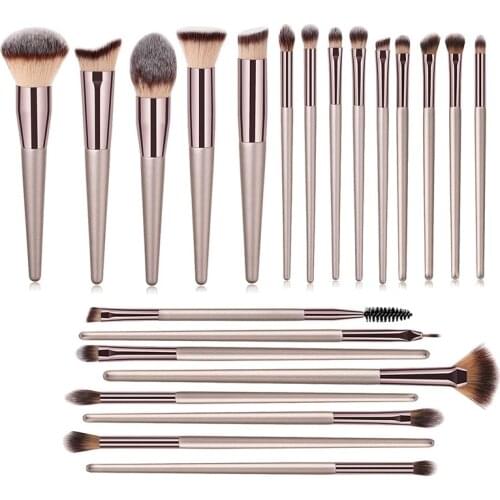 22 PCs Makeup Brushes Champagne Gold Premium Synthetic Concealers Foundation Powder Eye Shadows Make Up Tools