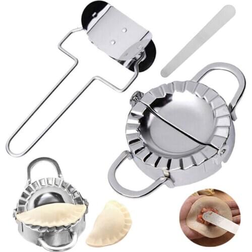 3pcs/set Dumpling Tool Stainless Steel Dumpling Maker Cutter Pie Pastry Tools Dumpling Mould Kitchen Aid Home Baking Accessories