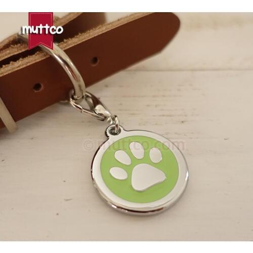 8pcs/lot 30mm paw print dog tags dog id tags for pets,free shipping metal round dog name tags collar cat puppy blank dog charm