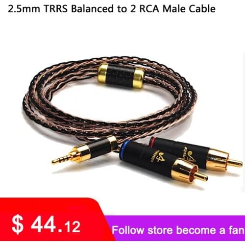 ATAUDIO Hifi 2.5mm TRRS Balanced to 2 RCA Male Cable For Astell&Kern AK100II,AK120II,AK240, AK380,AK320,DP-X1