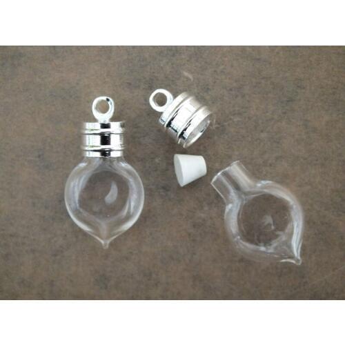 Free ship!! Diy heart shapes mini glass pendant 26x13mm MINI glass vial necklace pendant