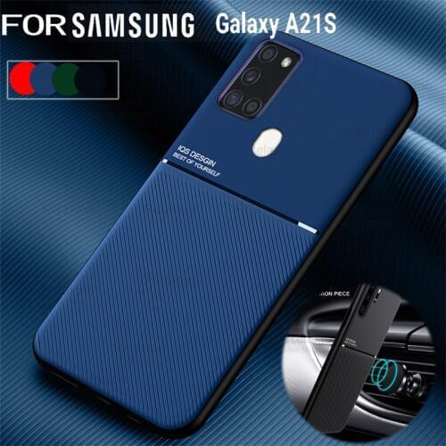 For samsung a21s case Matte Magnetic Car Holder Phone Case For Samsung a21s S20 fe Cases Samsun galaxy a21s A51 A71 M21 cover