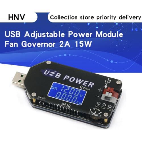 Digital USB Adjustable Power Supply Module Constant Voltage Constant Current QC2.0 3.0 Step Up Boost Module Fan Governor 2A 15W