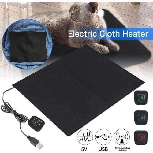 5V Adjustable Temperature USB Electric Clothes Heater Sheet Winter Heated For Cloth Waist Warmer Tablet Electric Heating Sheet