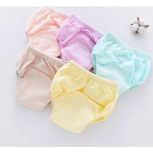 Cotton Baby Training Pants Infant Shorts Underwear Reusable Cloths Baby Diapers Nappies Panties Nappy Waterproof 6 Layer
