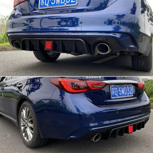 Use For Infiniti Q50 Rear Diffuser 2018-2021 Year Vorsteiner Stely Accessories Body Kit Bumper Lips Carbon Fibre Look