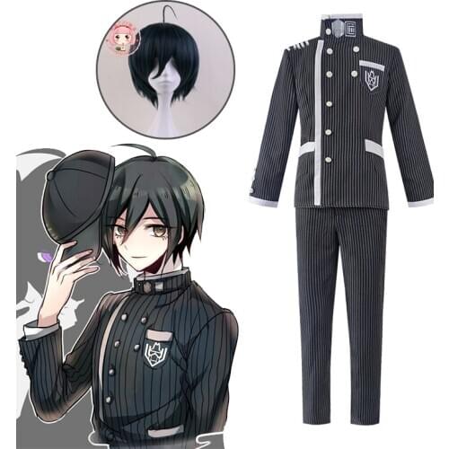 Anime Cosplay Danganronpa costumes Saihara Shuichi Uniform Top / Pants / Wig Costume for Men Women men Halloween uniforms