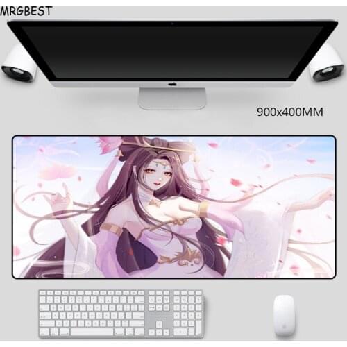 MRGBES Sexy Anime Girl Mouse-Pad Large Nature Rubber Keyboard Pads Precision Seaming Full Desk Mat for CSGO LOL DOTA Gamer