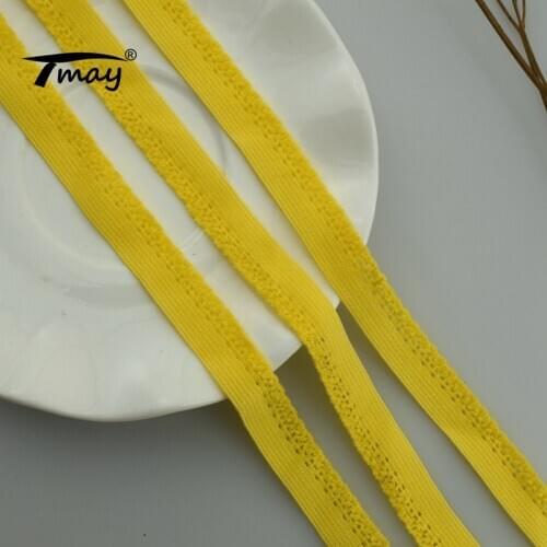 #1687 Egg Yellow Color Lace Elastic Band 8Yards/Lot Clothes Underwear Soft Waistband Hair Elastic Bands Soft Baby Headbands