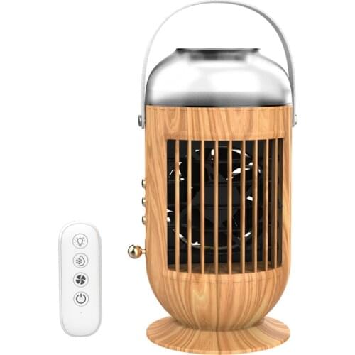 Air Conditioner Humidifier With Led Light USB Rechargeable Mini Desktop Fan For Summer With Remote Control