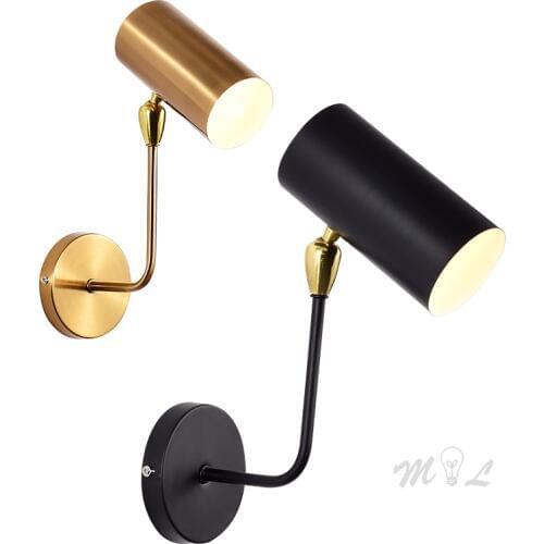 Minimalist Led Wall Light Gold Metal Lamp Wall Sconces Rotatable Wall Lamps for Living Room Bedroom Indoor Lighting Fixture Wall