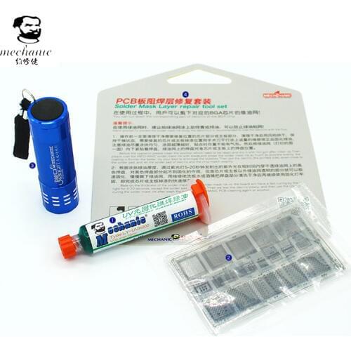 MECHANIC BGA Stencil of Solder Mask Ink Tool Kit for Fix Repair iPhone iPad NAND Flash Power Touch IC Chip Reballing Logic Board