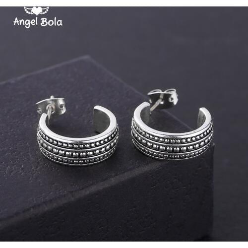 Genuine 100% Buddha Ancient Silver color Stud Earrings To Buddha Earring Jewelry Brincos Free Shipping With Small Logo