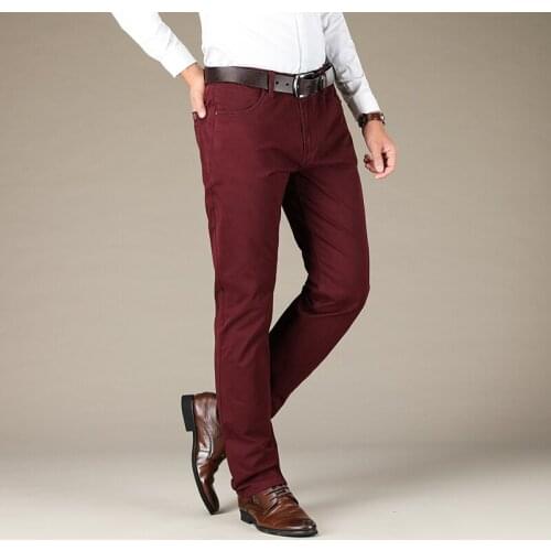 New Mens Pants High Elastic Skinny Slim Cutting Trouser Plus Size 42 44 46 Plus velvet Casual Pant Pocket