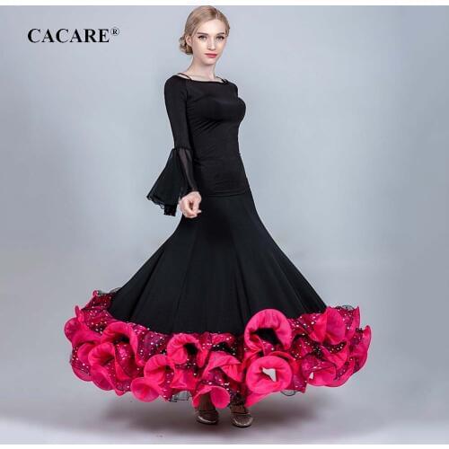 Ballroom Dance Competition Dresses Standard Dance Dresses Waltz Ballroom Dress Shirt Skirt 2pcs Set 12 Choices D0626 Big Hem
